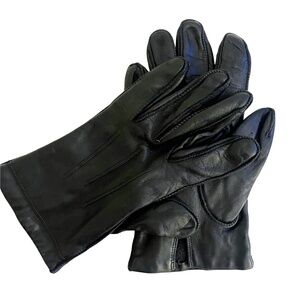 Men's Vintage Black Leather Gloves Size M